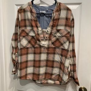 Flannel half button shirt